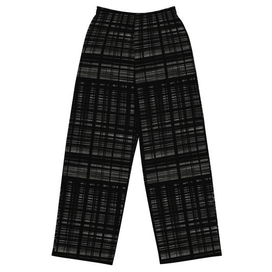 wide-leg pants black 60s 70s black outfit geometric wide leg pants abstract printed, retro pants trousers, black. , business casual pattern retro